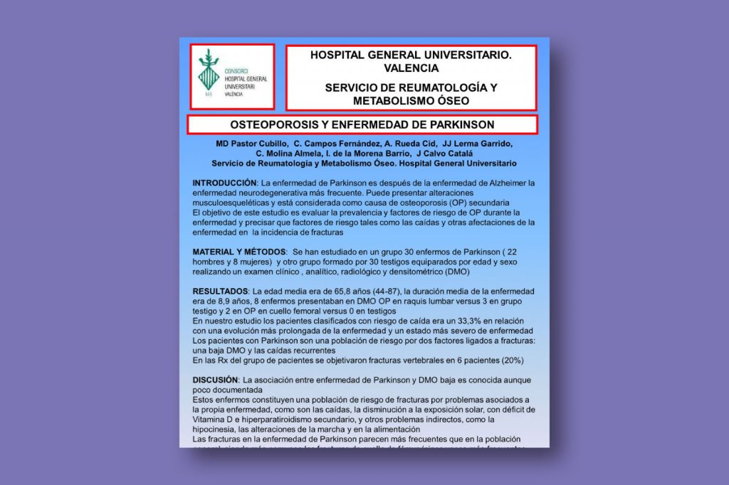 Osteoporosis y enfermedad de Parkinson
