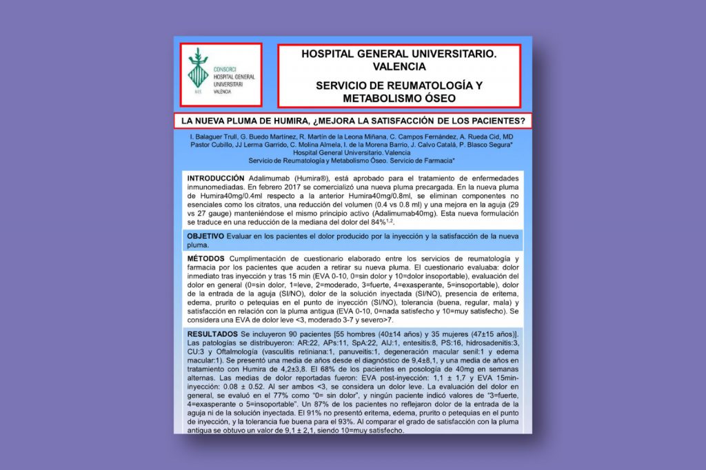 La nueva pluma de Humira, ¿mejora la satisfacción de los pacientes?