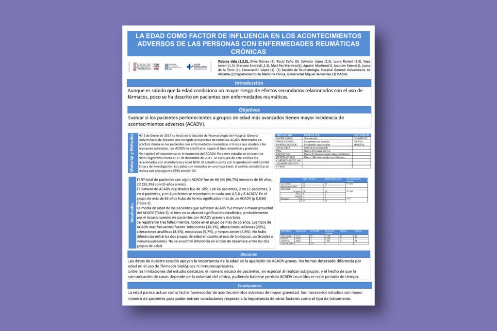 La edad como factor de influencia en los acontecimientos adversos de las personas con enfermedades reumáticas crónicas