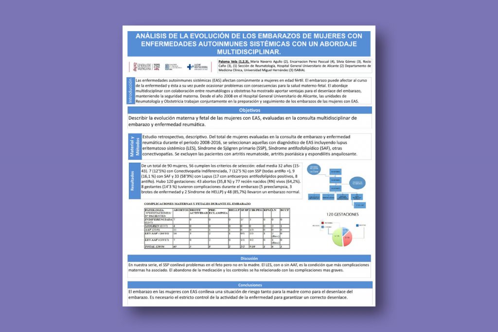 Análisis de la evolución de los embarazos de mujeres con enfermedades autoinmunes sistémicas con un abordaje multidisciplinar