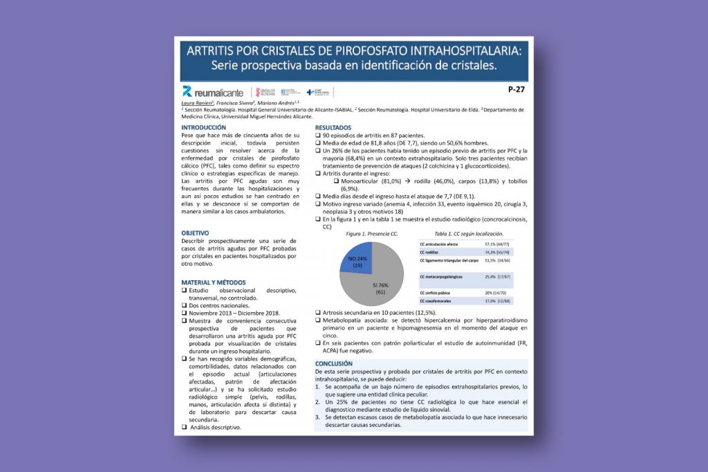 Artritis por cristales de pirofosfato intrahospitalaria: serie prospectiva basada en identificación de cristales