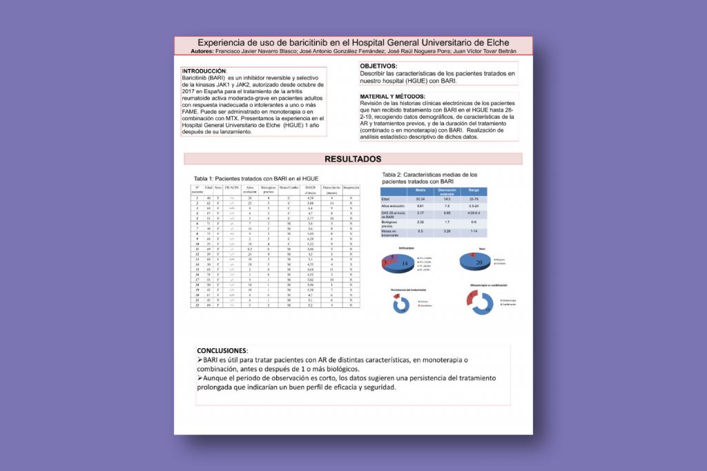 Experiencia de uso de baricitinib (BARI) en el Hospital General Universitario de Elche