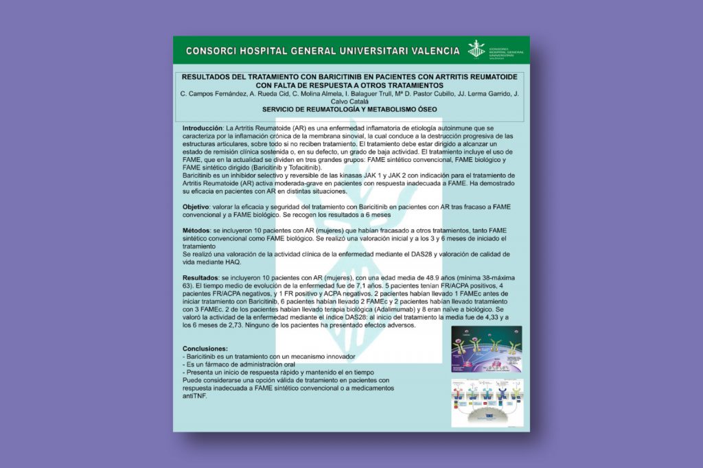 Resultados del tratamiento con baricitinib en pacientes con artritis reumatoide con falta de respuesta a otros tratamientos