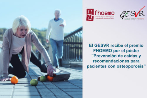 El GESVR recibe el premio FHOEMO por el póster "Prevención de caídas y recomendaciones para pacientes con osteoporosis"