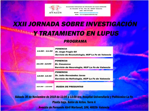 XXII Jornada sobre investigación y tratamiento en Lupus