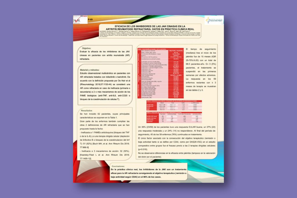 Eficacia de los inhibidores de las JAK cinasas en la artritis reumatoide refractaria: datos en práctica clínica real