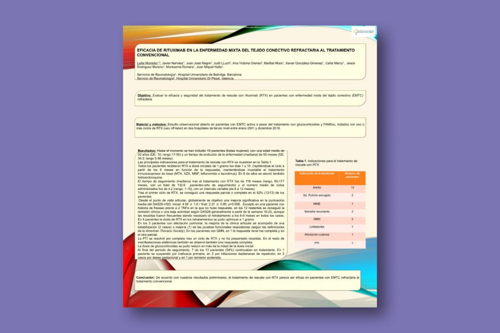 Eficacia de rituximab en la enfermedad mixta del tejido conectivo refractaria al tratamiento convencional