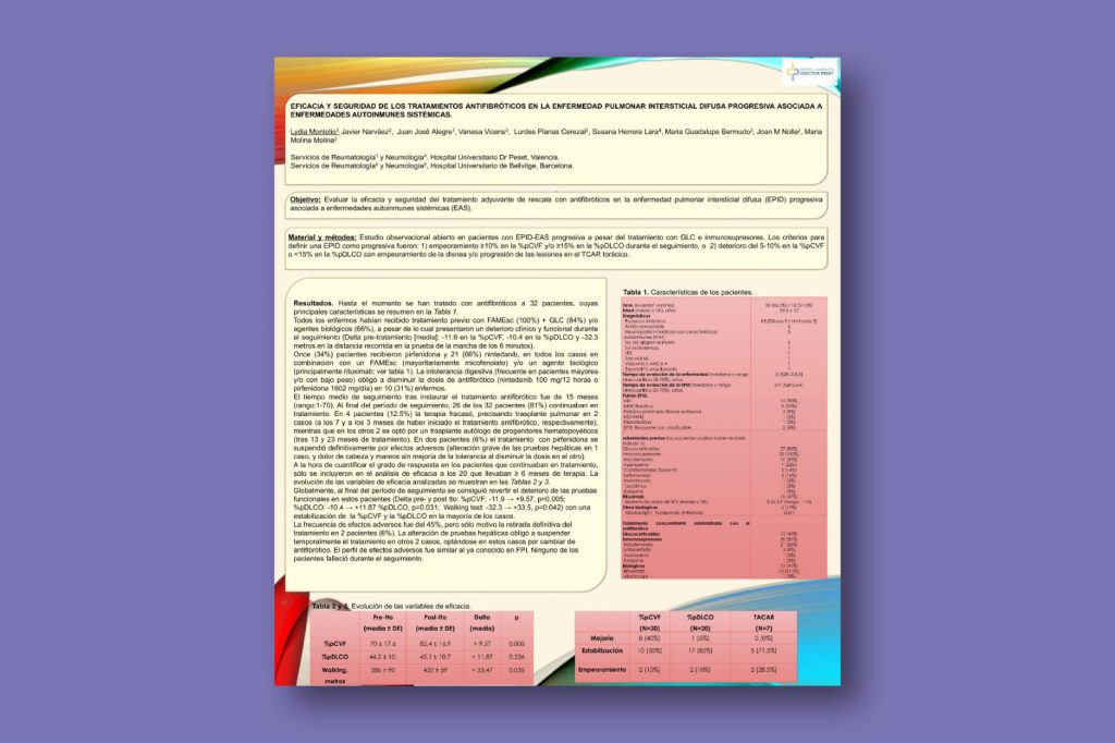 Eficacia y seguridad de los tratamientos antifibróticos en la enfermedad pulmonar intersticial difusa progresiva asociada a enfermedades autoinmunes sistémicas