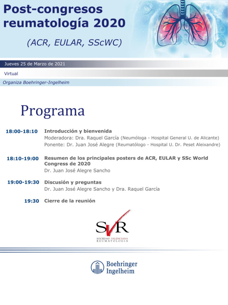 Post-congresos reumatología 2020 (ACR, EULAR, SScWC)